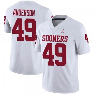 #49 Ben Anderson Oklahoma Sooners White Mens Jerseys University College Football