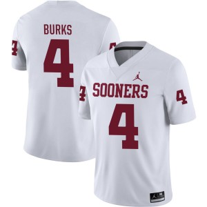 #4 Deion Burks OU Sooners White Men Jerseys Player College Football
