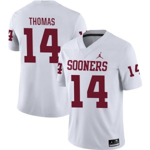 #14 Elijah Thomas Boomer Sooner White Mens Jerseys Stitched College Football