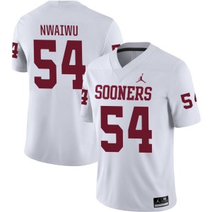 #54 Febechi Nwaiwu Oklahoma White Men's Jerseys 2025-26 College Football