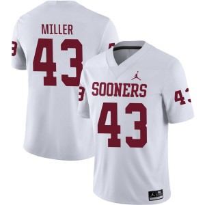#43 Grayson Miller Oklahoma White Men Jerseys Embroidery College Football