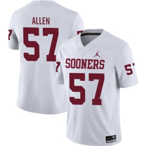 #57 Gunnar Allen OU Sooners White Men Jersey Replica College Football