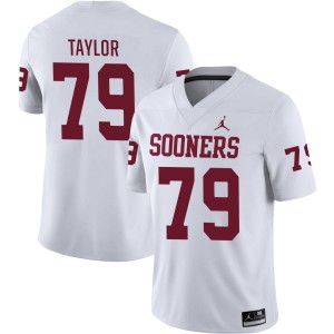 #79 Jake Taylor OU White Men Jerseys Embroidery College Football
