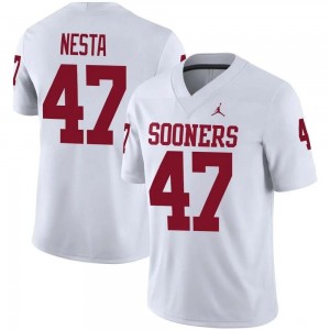 #47 James Nesta Boomer Sooner White Men's Jersey Limited College Football