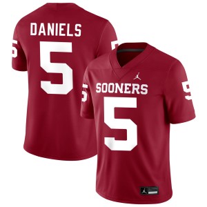 #5 Kendal Daniels Boomer Sooner Crimson Men Jersey Limited College Football