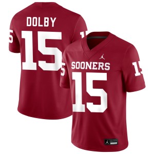 #15 Kendel Dolby OU Sooners Crimson Men's Jerseys Limited College Football