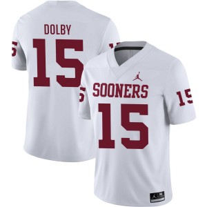 #15 Kendel Dolby Sooners White Men's Jersey Embroidery College Football