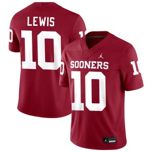 #10 Kip Lewis Sooners Crimson Men's Jersey Player College Football