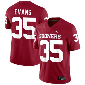 #35 Liam Evans Sooners Crimson Men's Jersey NCAA College Football