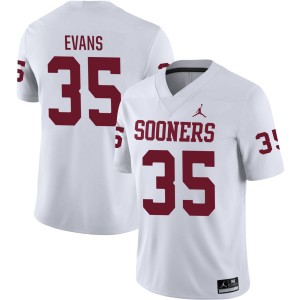#35 Liam Evans Oklahoma White Men Jersey Stitched College Football
