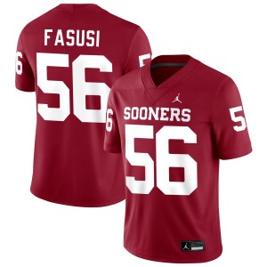 #56 Michael Fasusi Sooners Crimson Mens Jerseys University College Football