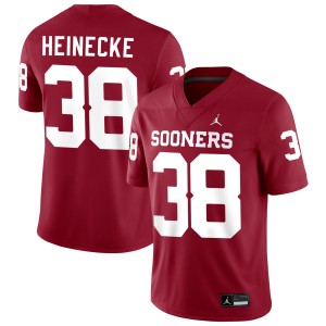 #38 Owen Heinecke Oklahoma Sooners Crimson Men's Jersey Limited College Football
