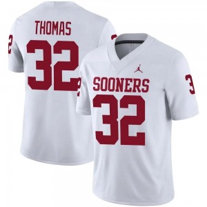 #32 R Mason Thomas OU White Men's Jersey Replica College Football