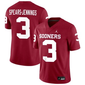 #3 Robert Spears-Jennings OU Sooners Crimson Men's Jersey Alumni College Football