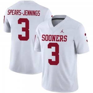#3 Robert Spears-Jennings Sooners White Men's Jersey 2025 College Football