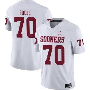 #70 Ryan Fodje OU White Men Jersey 2025-26 College Football