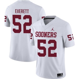#52 Troy Everett Sooners White Men Jersey Game College Football