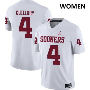 #4 Courtland Guillory Sooners White Women Jerseys Alumni College Football
