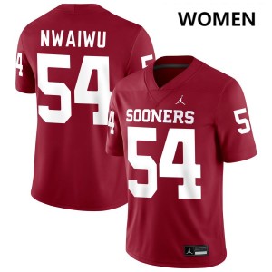 #54 Febechi Nwaiwu OU Crimson Women's Jersey Embroidery College Football