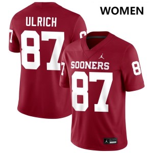 #87 Jacob Ulrich OU Crimson Women Jersey 2025-26 College Football