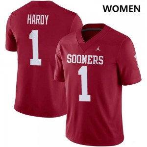#1 Jaydan Hardy OU Sooners Crimson Women Jersey Player College Football
