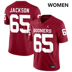 #65 Jayden Jackson Boomer Sooner Crimson Women Jerseys Limited College Football