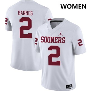 #2 Jovantae Barnes Sooners White Womens Jerseys Official College Football