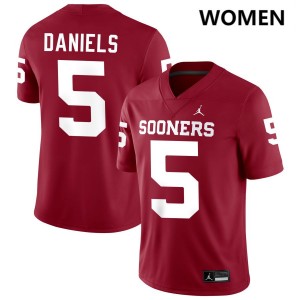 #5 Kendal Daniels Oklahoma Sooners Crimson Women's Jersey Official College Football