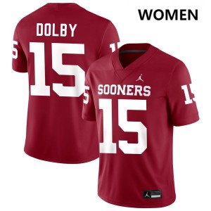 #15 Kendel Dolby Boomer Sooner Crimson Womens Jersey University College Football