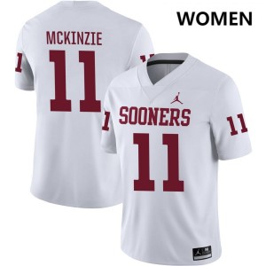 #11 Kobie McKinzie Boomer Sooner White Womens Jersey Game College Football