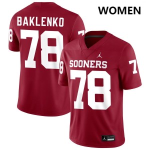 #78 Luke Baklenko OU Crimson Women Jersey 2025 College Football