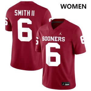 #6 Nigel Smith II Sooners Crimson Women Jersey Stitched College Football