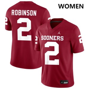 #2 Omarion Robinson Oklahoma Crimson Women Jerseys Embroidery College Football