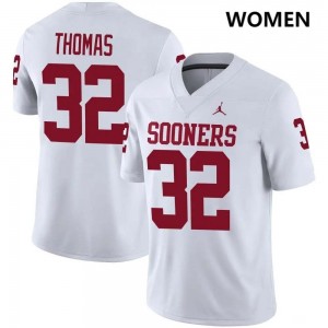 #32 R Mason Thomas Oklahoma White Women Jersey Official College Football
