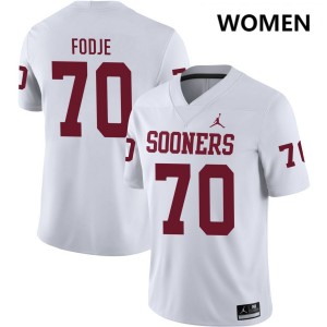 #70 Ryan Fodje OU White Women Jerseys Limited College Football