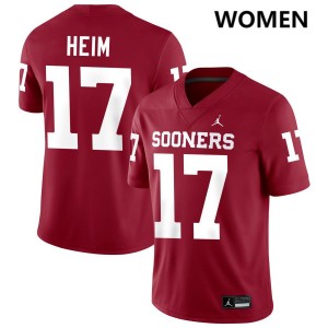 #17 Taylor Heim OU Sooners Crimson Women's Jerseys 2025-26 College Football