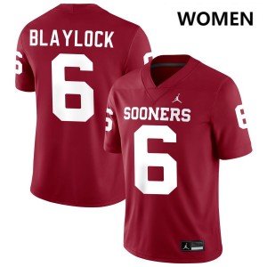 #6 Tory Blaylock Boomer Sooner Crimson Womens Jersey Player College Football