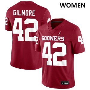 #42 Wyatt Gilmore OU Sooners Crimson Women's Jerseys 2025 College Football