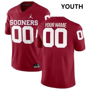 #00 Custom Oklahoma Crimson Youth Jersey Game College Football
