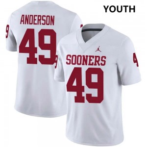 #49 Ben Anderson Sooners White Youth Jerseys 2025-26 College Football