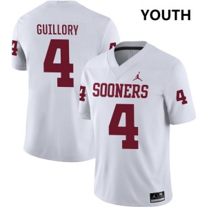 #4 Courtland Guillory Oklahoma White Youth Jerseys 2025 College Football