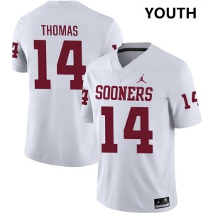 #14 Elijah Thomas OU Sooners White Youth Jerseys 2025 College Football