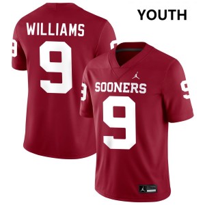 #9 Gentry Williams OU Sooners Crimson Youth Jerseys Stitched College Football