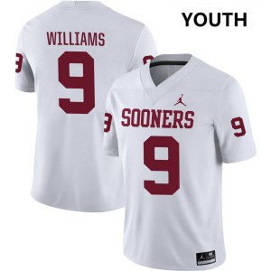 #9 Gentry Williams OU Sooners White Youth Jersey NCAA College Football