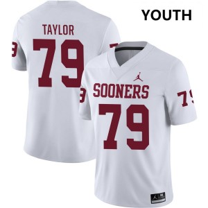 #79 Jake Taylor OU White Youth Jerseys Alumni College Football