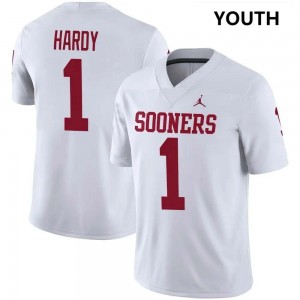 #1 Jaydan Hardy Oklahoma White Youth Jersey Alumni College Football