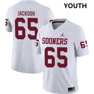 #65 Jayden Jackson Oklahoma Sooners White Youth Jerseys Stitched College Football