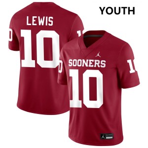 #10 Kip Lewis Boomer Sooner Crimson Youth Jersey High School College Football