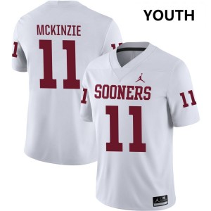 #11 Kobie McKinzie OU White Youth Jersey Embroidery College Football
