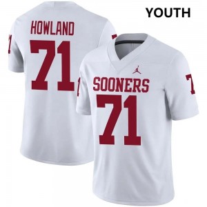 #71 Logan Howland Oklahoma White Youth Jersey University College Football
